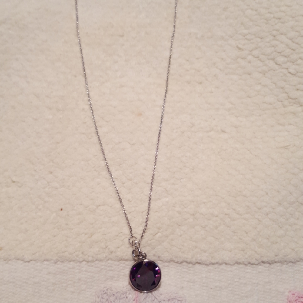Amethyst 925 Pendant March Birth Stone Necklace